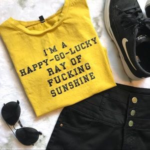 3/$20 Happy-Go-Lucky Mustard Yellow Crop Top